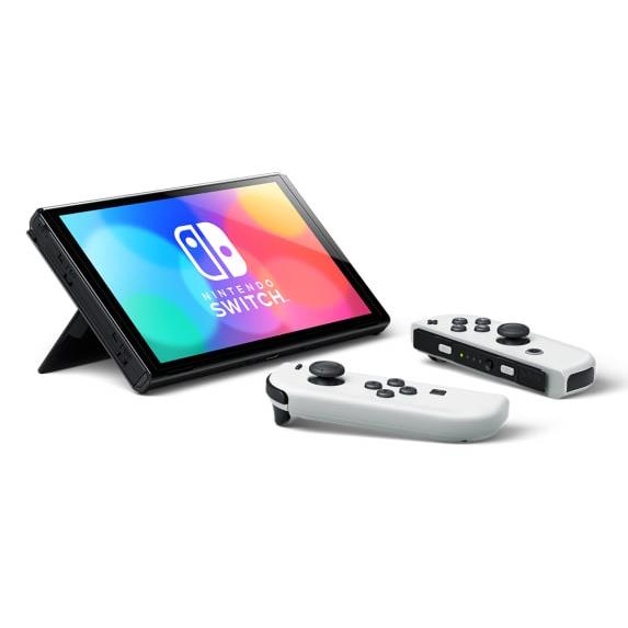 Nintendo Switch Console OLED Model White + Super Mario Bros Wonder DLC & 12-Month Online Membership Bundle