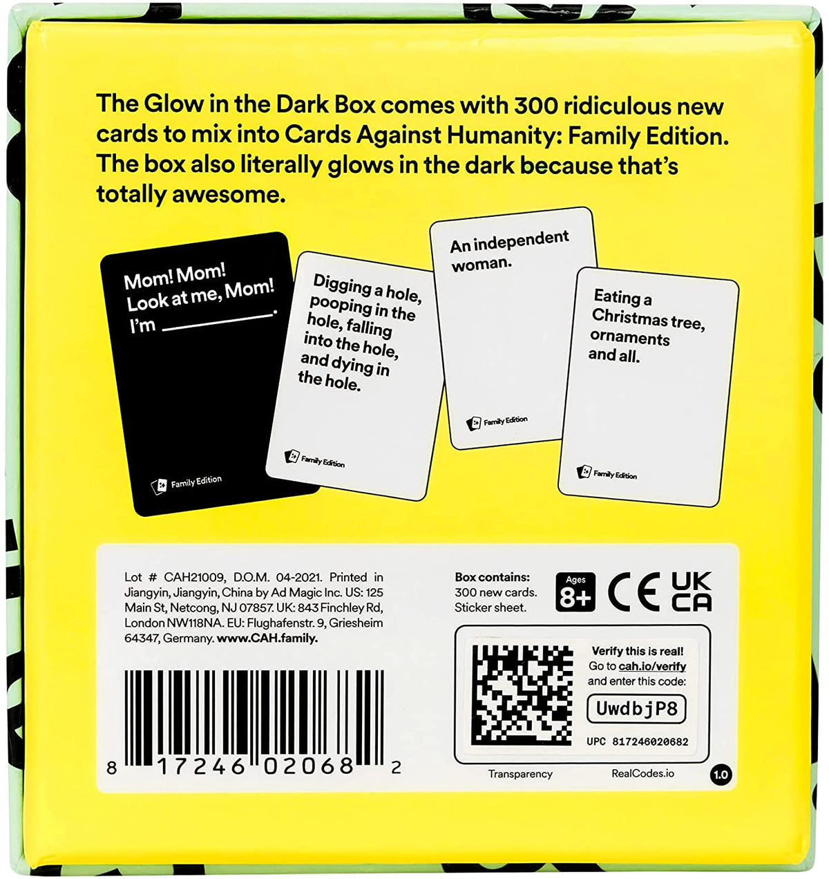 Cards Against Humanity - Family Edition: First Expansion (Glow in the Dark Box)