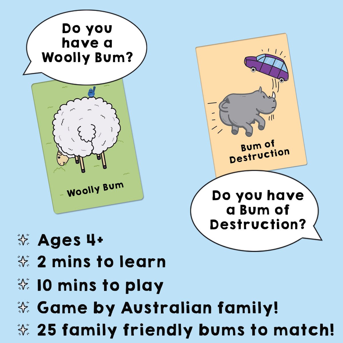 Go Bum Card Game - Animals Edition