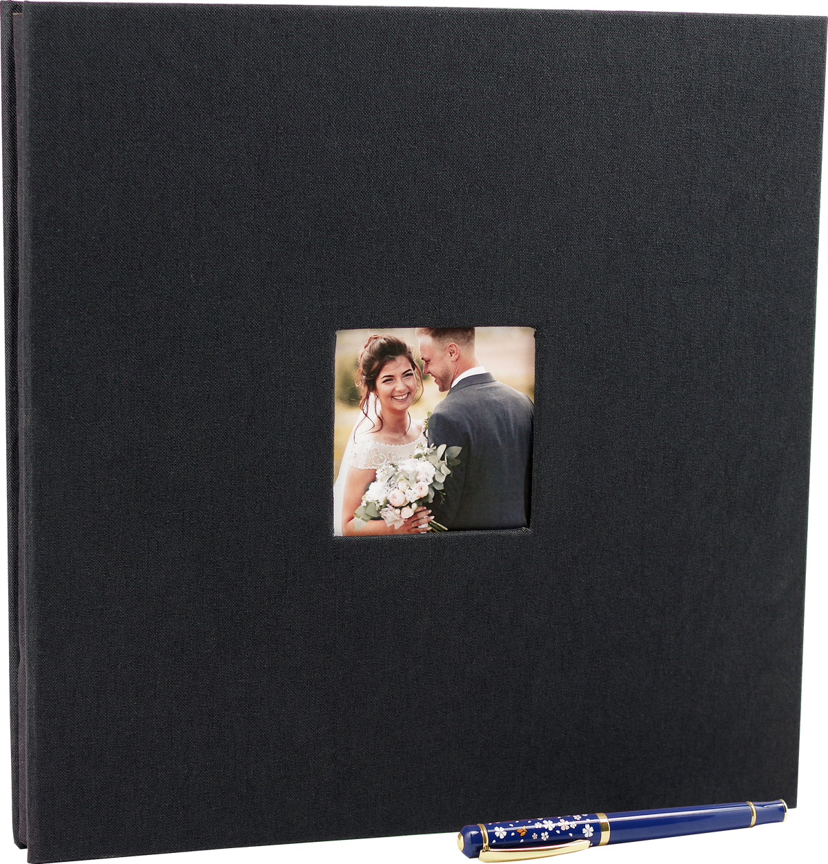 Black Linen Photo Album (40 Self-Adhesive Pages) (Peter Pauper Press)