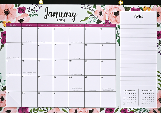 Peter Pauper 2024 Desk Pad Calendar Floral