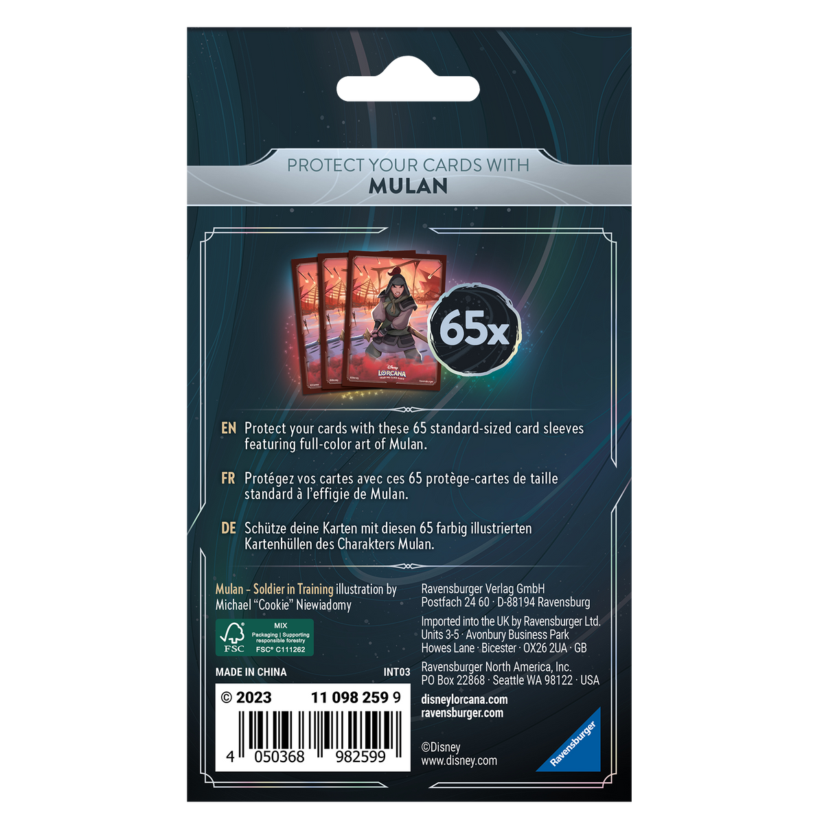 Disney Lorcana TCG: Card Sleeves - Mulan, Soldier in Training