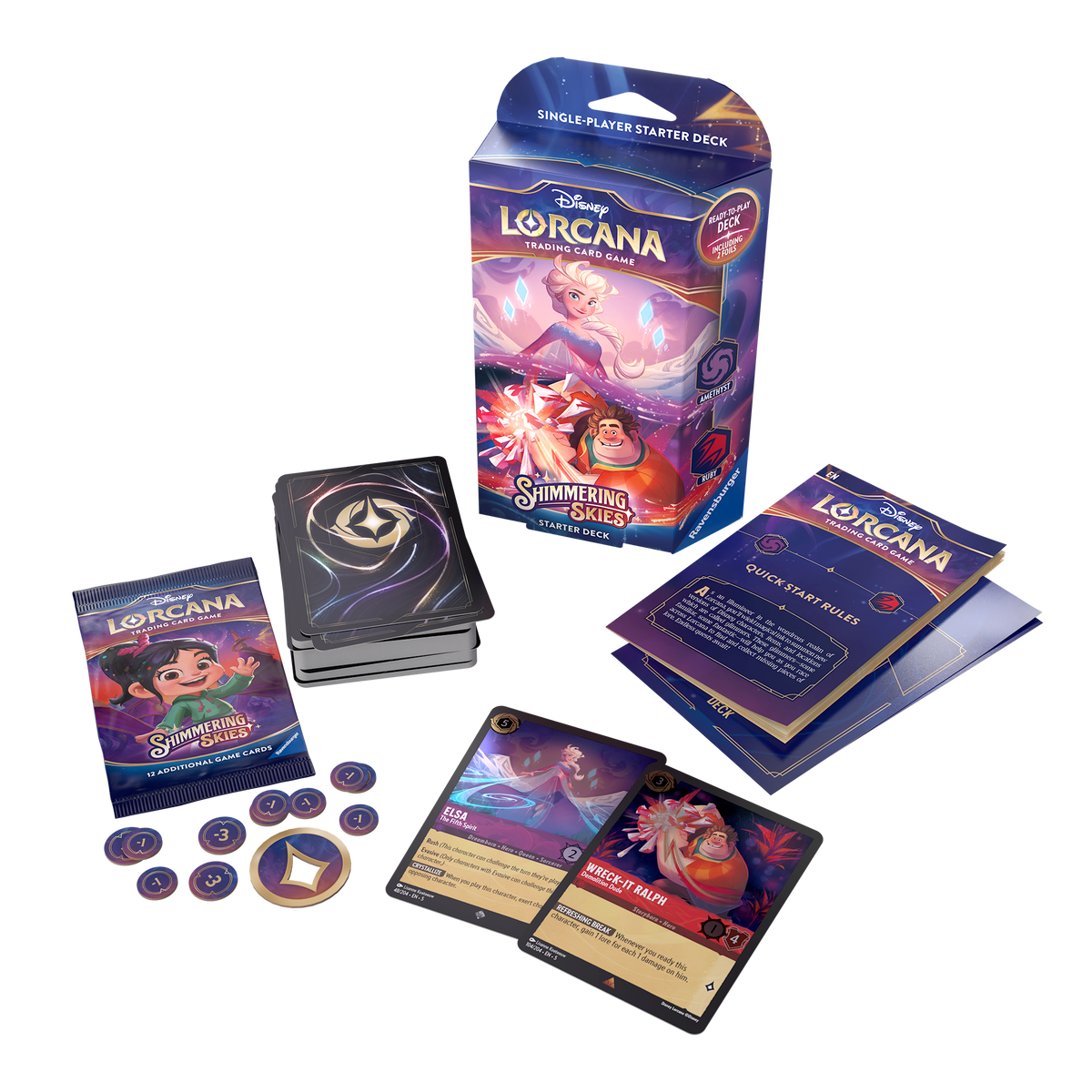 Disney Lorcana TCG: Shimmering Skies - Starter Deck (Amethyst & Ruby)