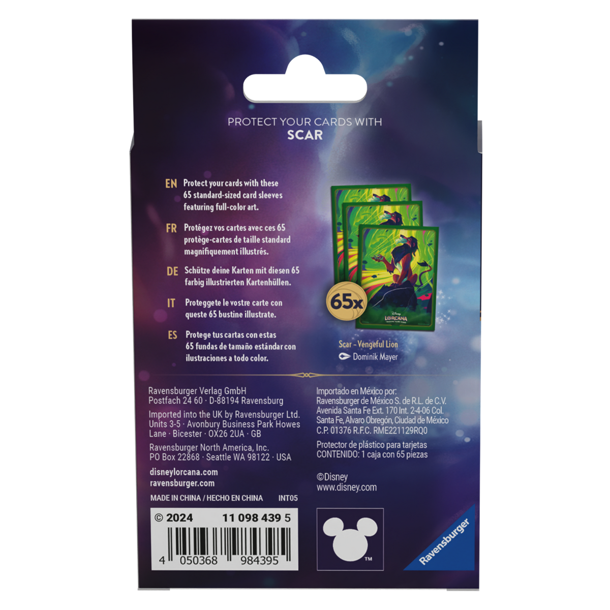 Disney Lorcana TCG: Card Sleeves - Scar, Vengeful Lion (Enchanted)
