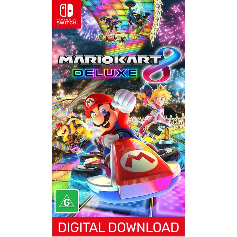 Nintendo Switch Console (OLED Model) - White + Mario Kart 8 Deluxe DLC & 3-Month Online Membership DLC Bundle