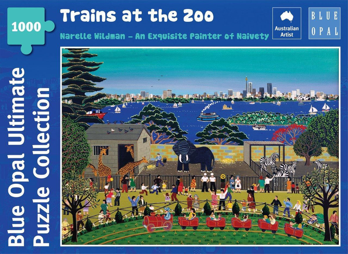Blue Opal Narelle Wildman Trains at the Zoo 1000pc Puzzle
