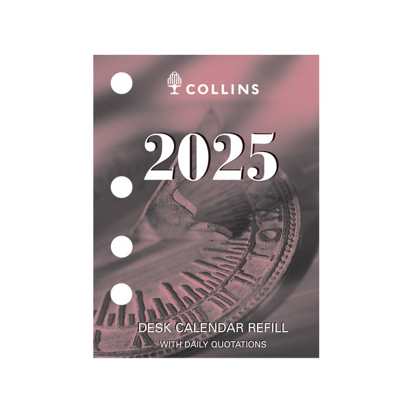 Collins 2025 Desk Calendar Refill DCRS25 DTP Side Punch