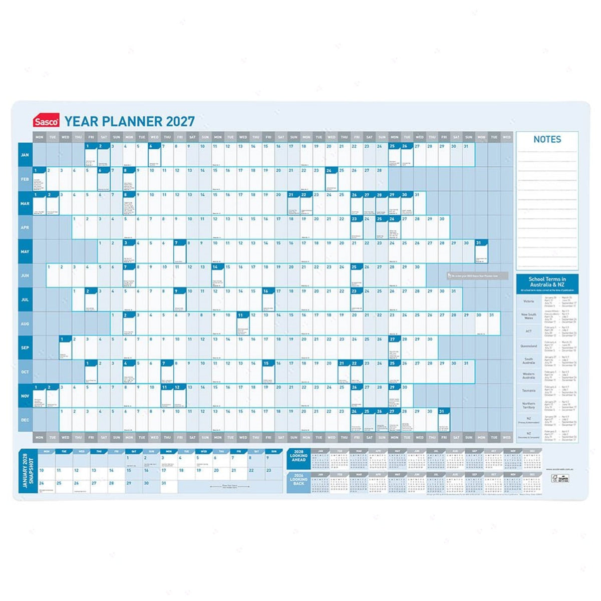 SASCO 2027 Yearly Planner 10580 (870x610mm)