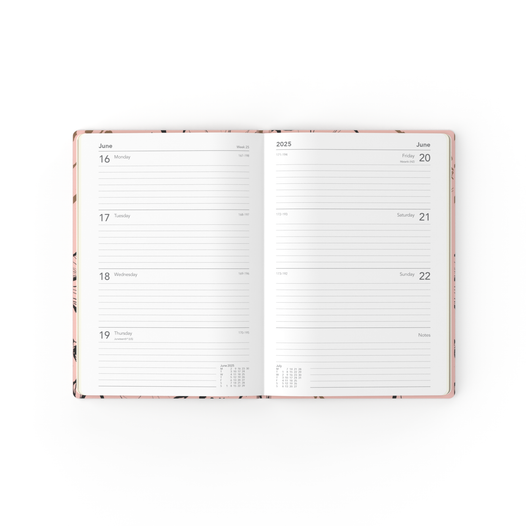 Collins 2025 Calendar Year Diary - Lifestyle Abstract Botanical A5 WTV Recycled - Blue
