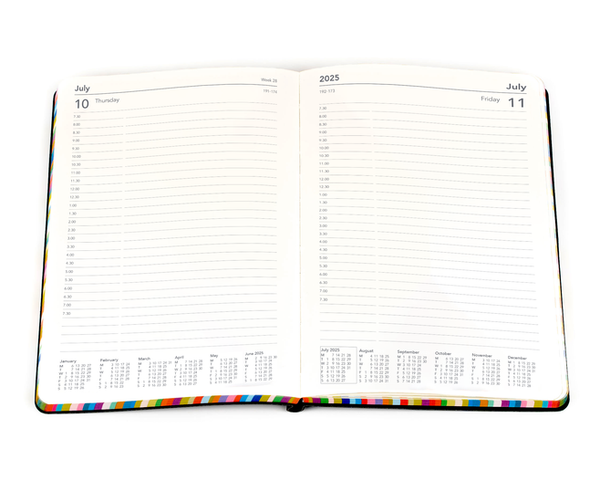 Collins 2025 Calendar Year Diary - Edge 151 A5 Day to Page Blue