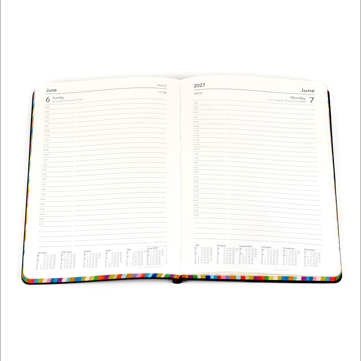 Collins 2027 Calendar Year Diary - Edge Rainbow ED151.U15 A5 DTP Red