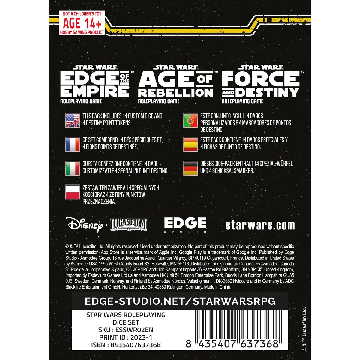 Star Wars RPG - Roleplay Dice Set