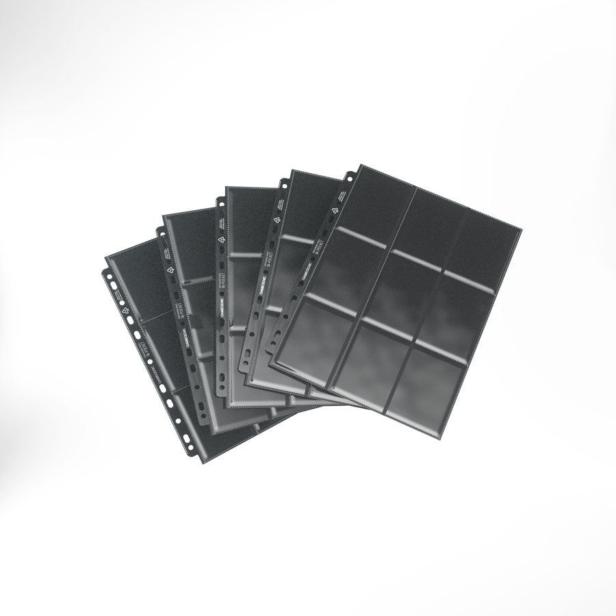 Gamegenic Pages - Black - 18-Pocket Side-Loading Standard-Size (10 Pages)