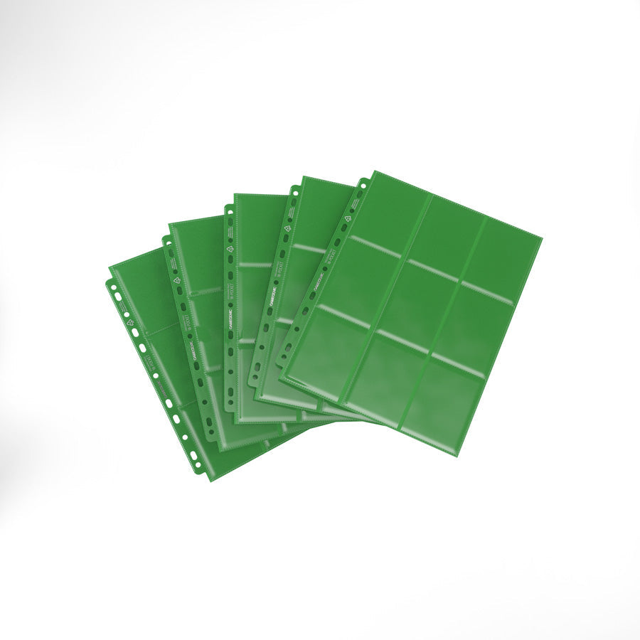 Gamegenic Pages - Green - 18-Pocket Side-Loading Standard-Size (10 Pages)