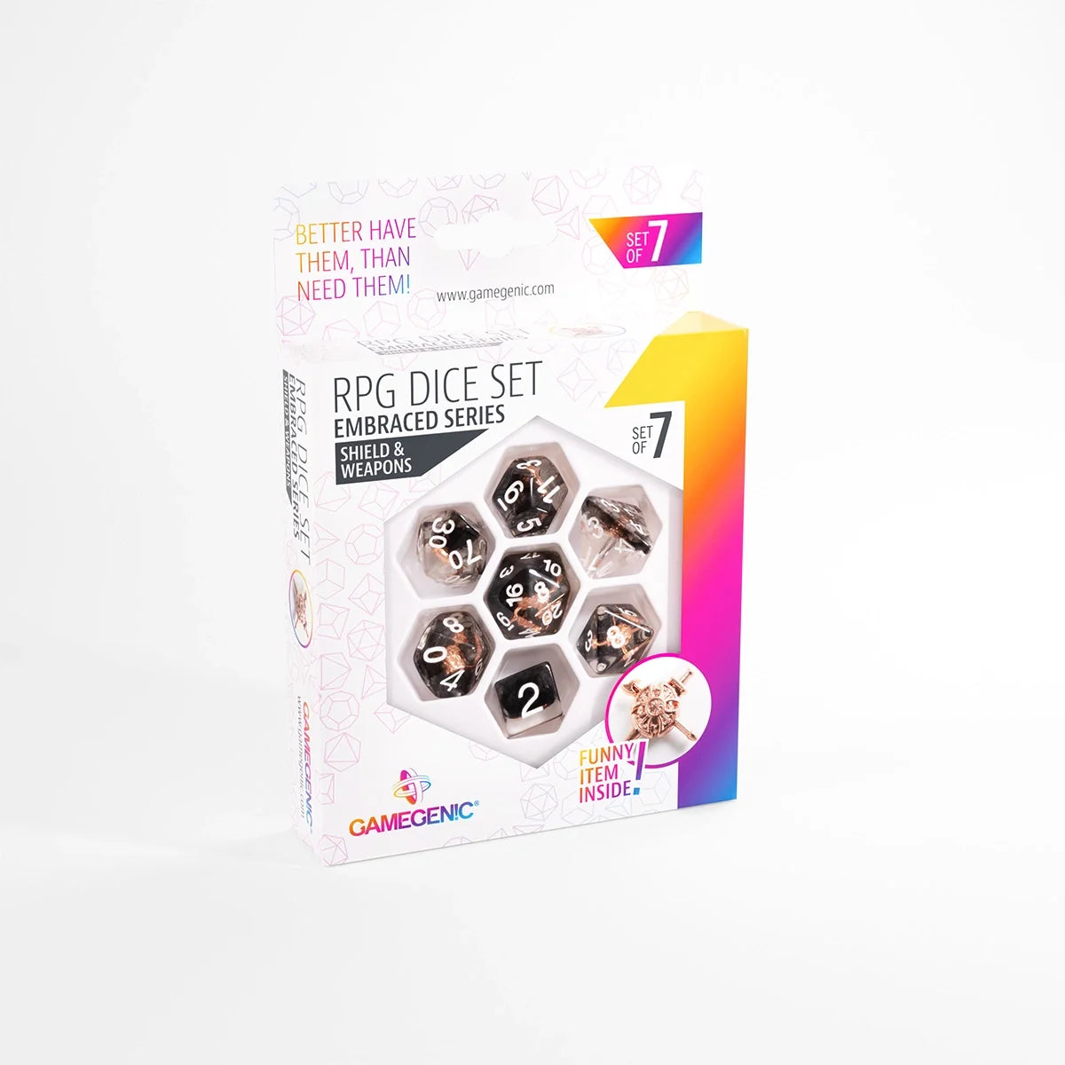 Gamegenic RPG Dice Set - Embraced Series - Shield & Weapons