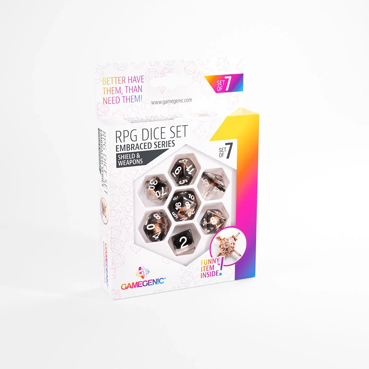 Gamegenic RPG Dice Set - Embraced Series - Shield & Weapons