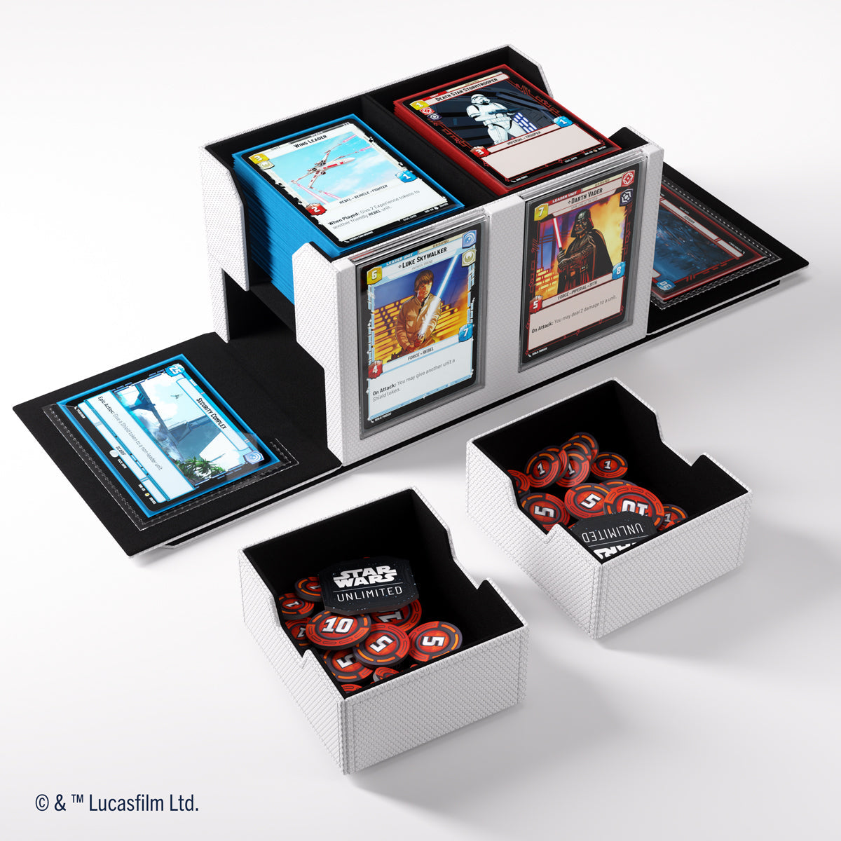 Gamegenic Star Wars: Unlimited Double Deck Pod Premium Deck Box - White / Black