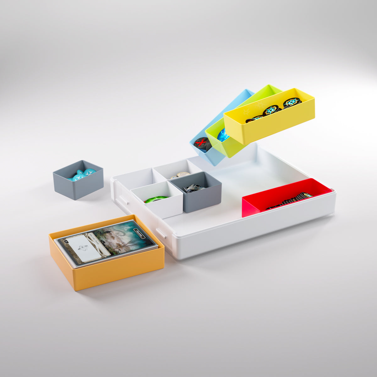 Gamegenic Token Silo Convertible Advanced Storage Box - White/Multicolour