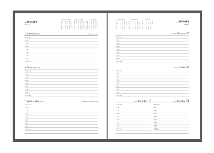 Collins 2025 Calendar Year Diary - Kingsgrove 381 A5 WTV Blue