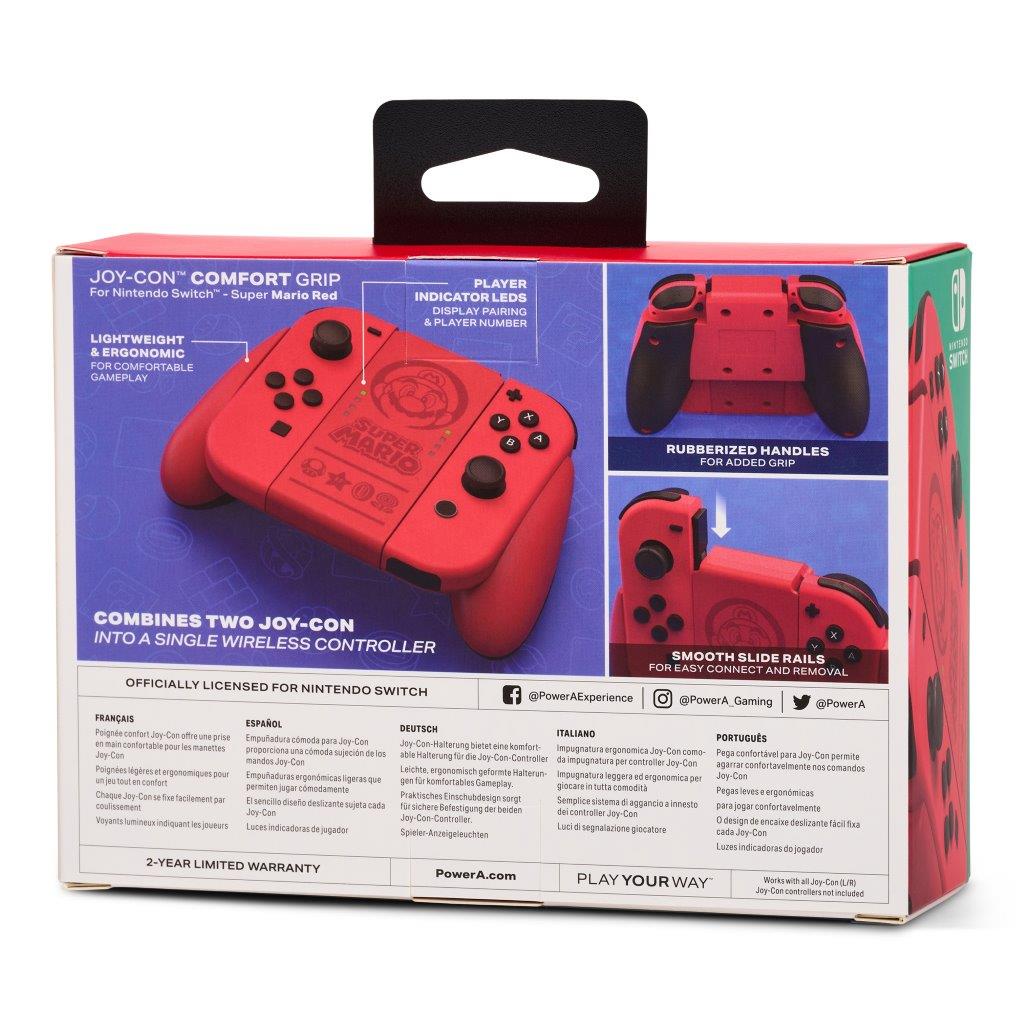 PowerA Joy-Con Comfort Grip for Nintendo Switch - Super Mario Red
