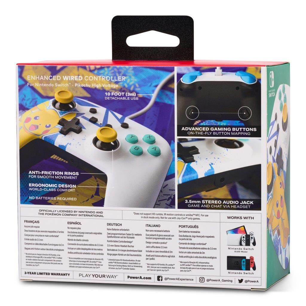 PowerA Enhanced Wired Controller for Nintendo Switch - Pikachu High Voltage