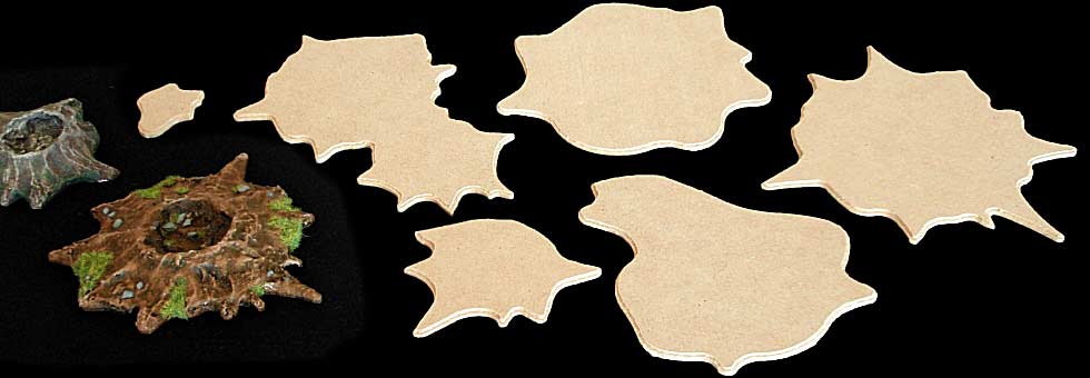 Miniature Scenery - Craters And Rough Terrain Bases