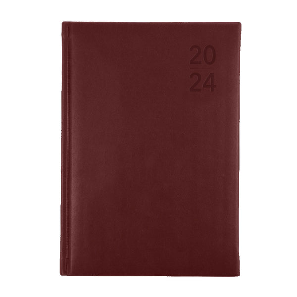 Collins 2024 Calendar Year Diary - Silhouette S5100 A5 Day to Page Maroon