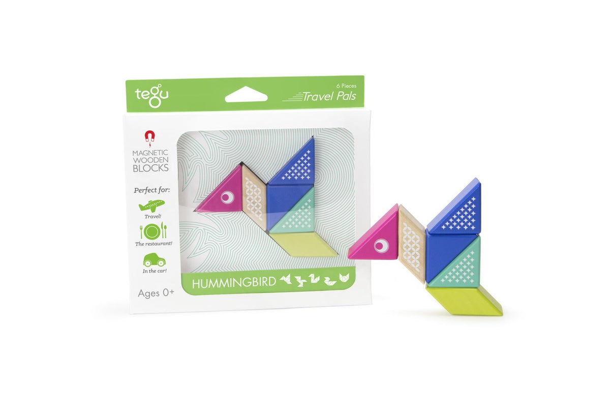 Tegu Magnetic Wooden Blocks - Travel Pals - Hummingbird