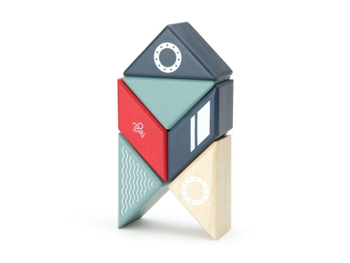 Tegu Magnetic Wooden Blocks - Travel Pals - Tugboat