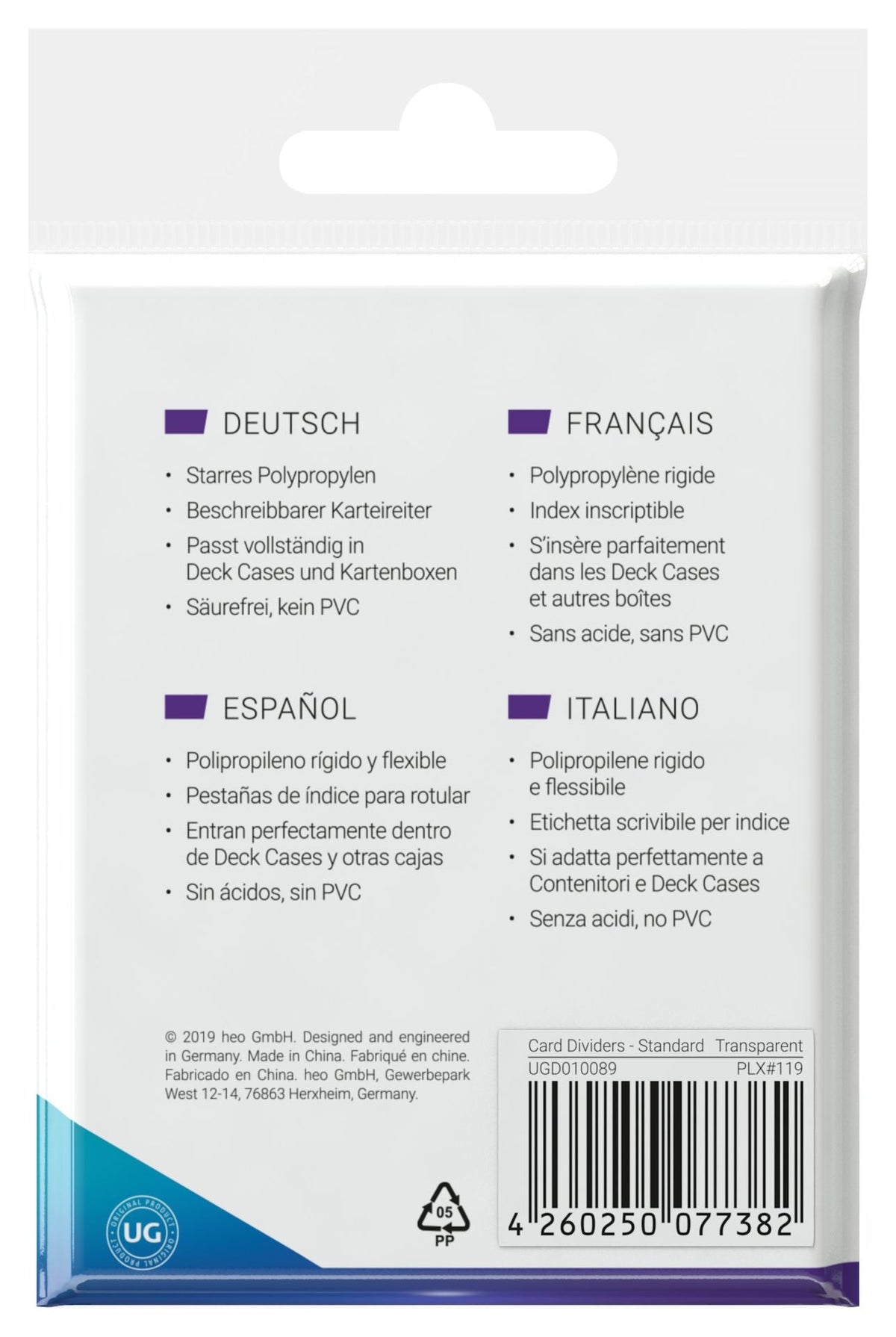 Ultimate Guard Card Dividers - Transparent - Standard-Size (10)