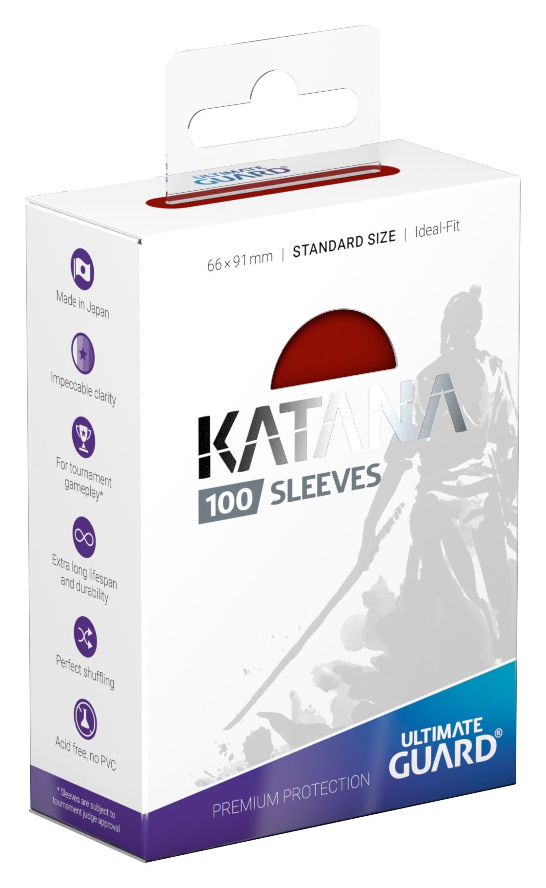 Ultimate Guard Katana Sleeves - Red - Standard-Size (100 Sleeves)