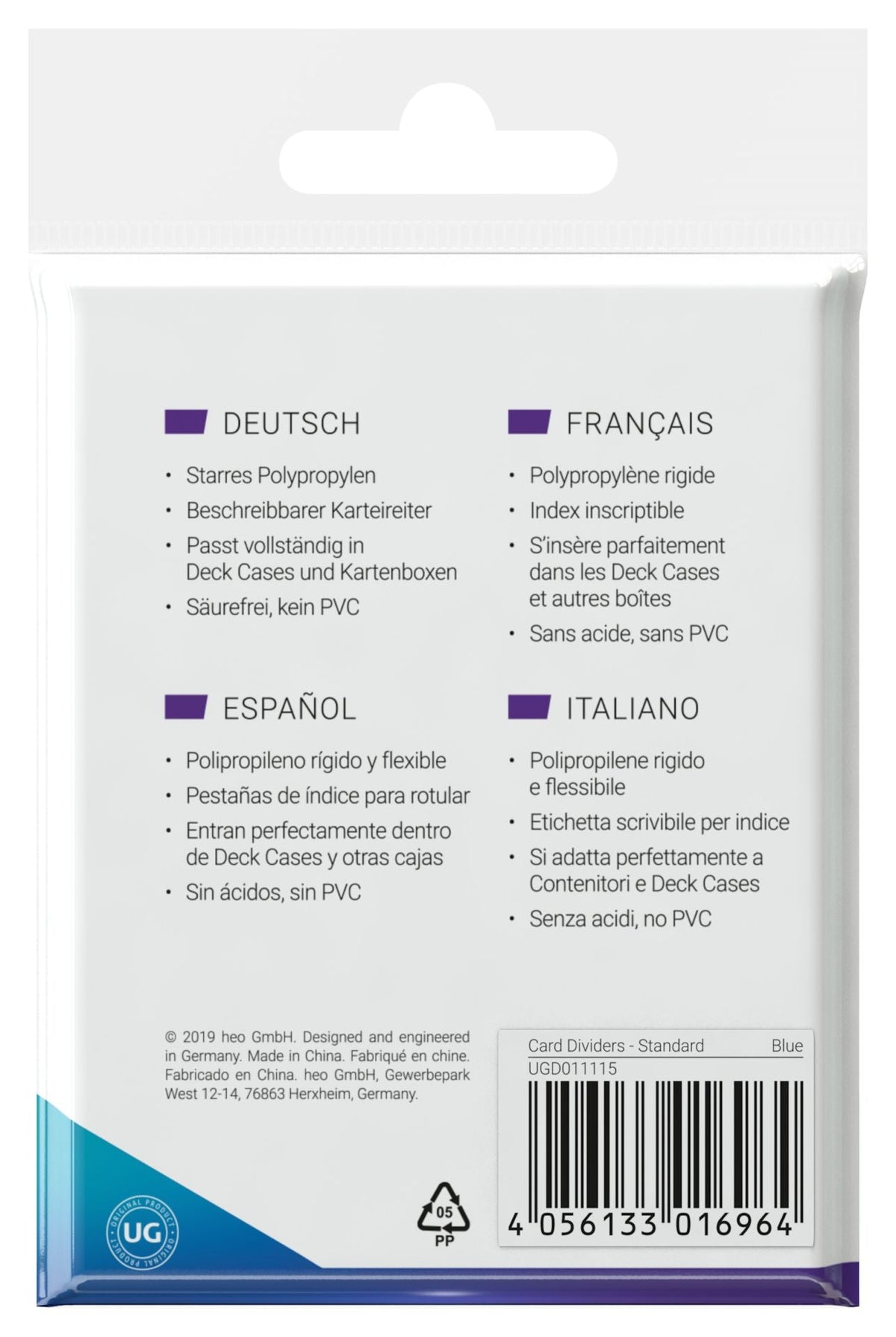 Ultimate Guard Card Dividers - Blue - Standard-Size (10)