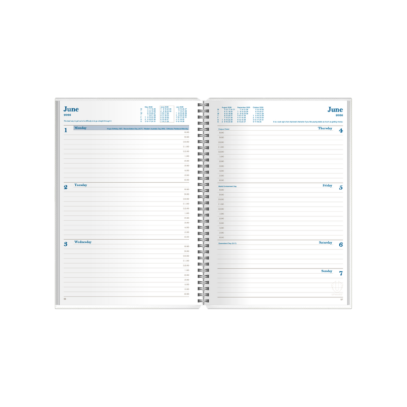 Upward 2026 Calendar Year Diary - Busy Woman's 4404 A5 WTV Birds of Paradise A5