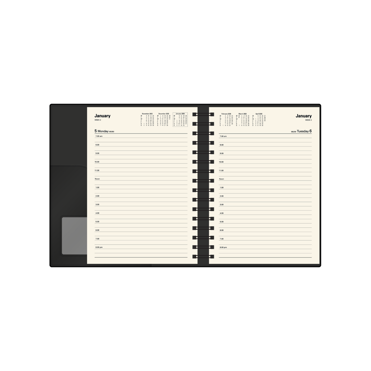 Collins 2026 Calendar Year Diary - Vanessa 185 Spiral A5 DTP Red