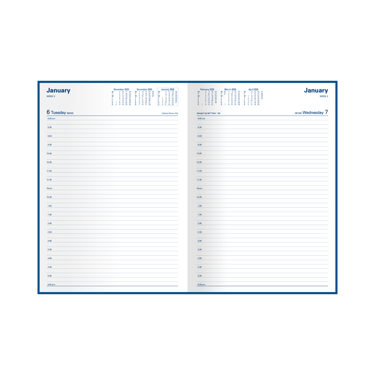 Collins 2026 Calendar Year Diary - Kingsgrove 141 A4 DTP Blue