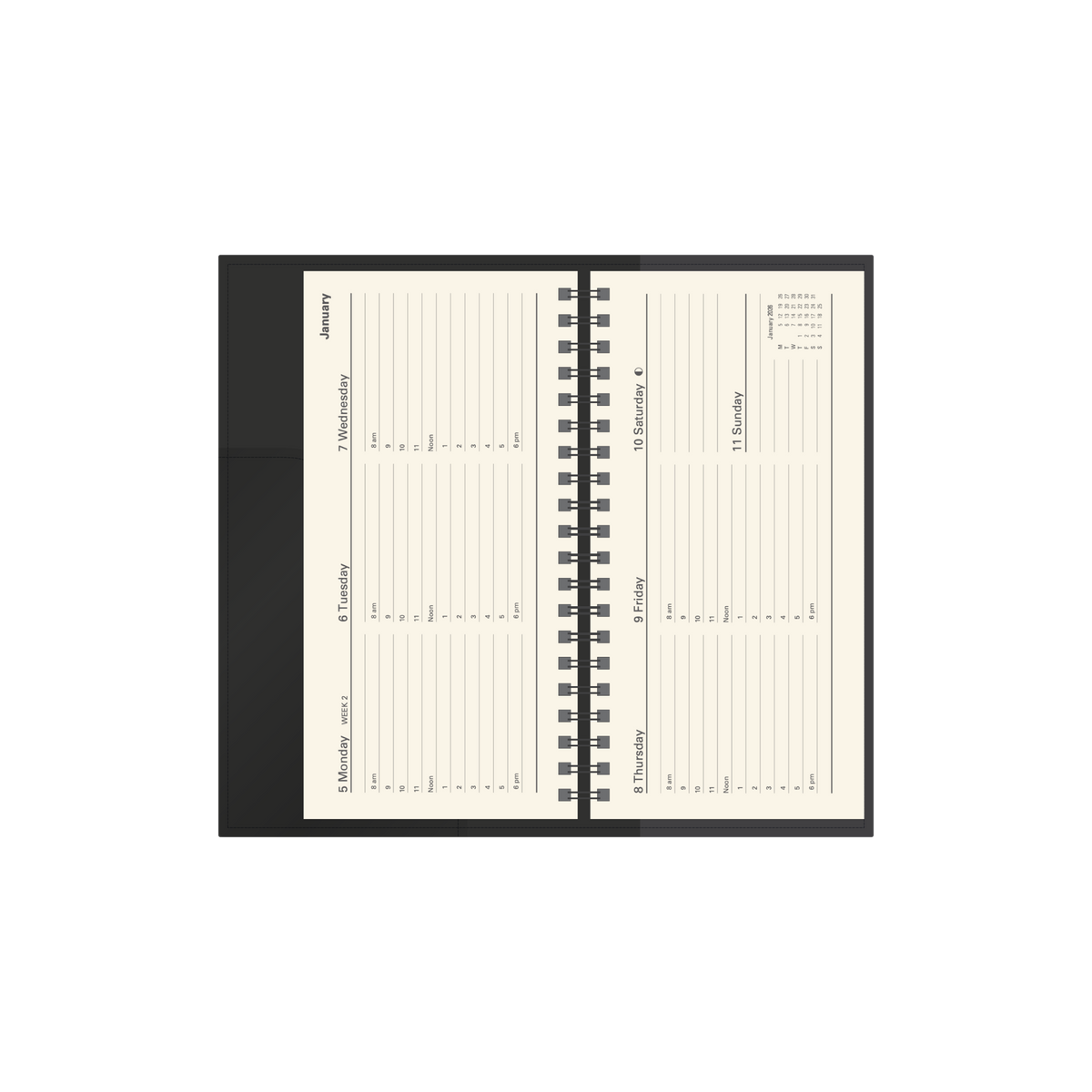 Collins 2026 Calendar Year Diary - Vanessa 375 Spiral B6/7 Slim WTV Blue