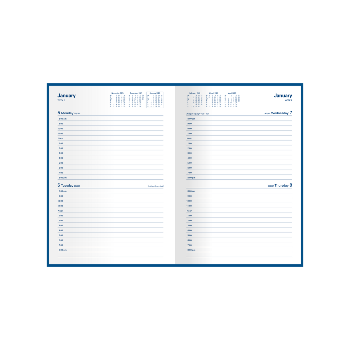 Collins 2026 Calendar Year Diary - Kingsgrove 281 A5 2-DTP Blue