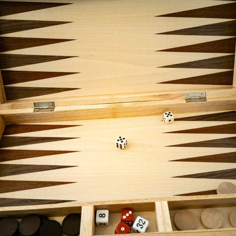 Backgammon - 45cm Wooden Folding Set (Let's Play Games)