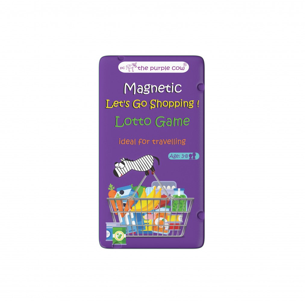 Magnetic Let's Go Shopping Lotto Game - Travel Tin (The Purple Cow)