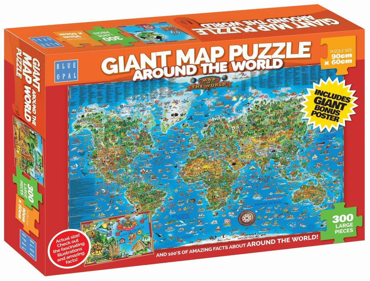 Blue Opal - Around the World Giant Map 300pc