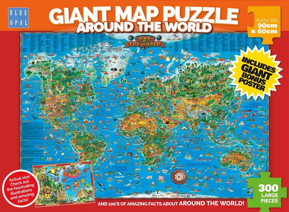 Blue Opal - Around the World Giant Map 300pc
