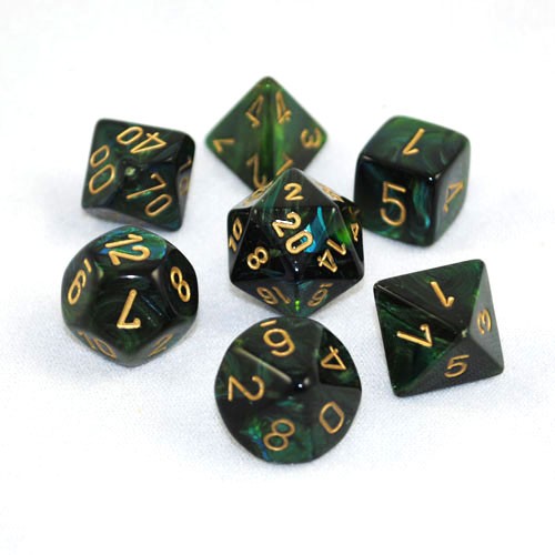 CHX 27415 Scarab Jade/gold Polyhedral 7-Die Set