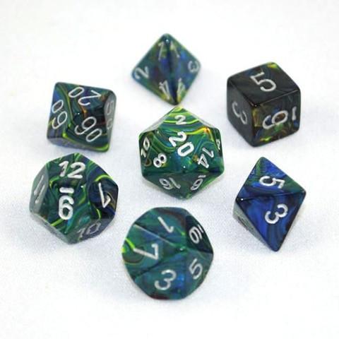 CHX 27445 Festive Green/Silver RPG 7-Dice Set