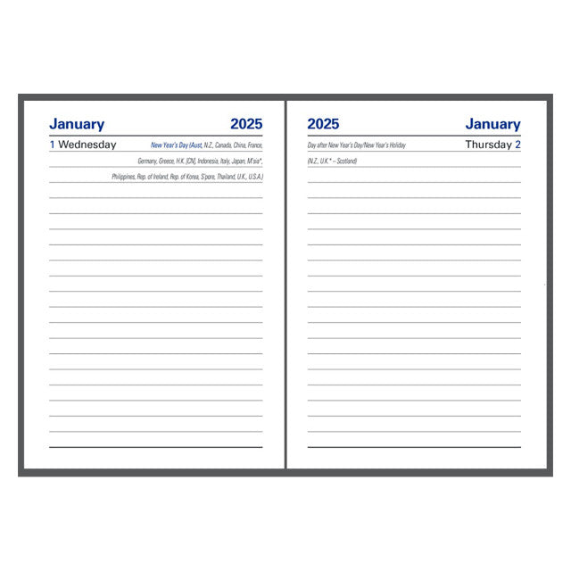 Collins 2025 Calendar Year Diary - Sterling Pocket 133P with Pencil A7 DTP Blue