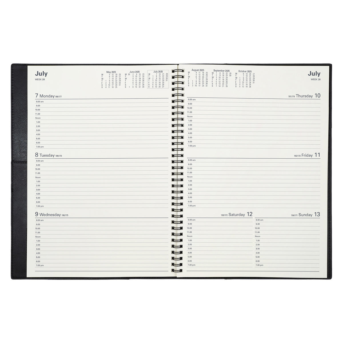 Collins 2025 Calendar Year Diary - Vanessa 345 Spiral A4 WTV Tan