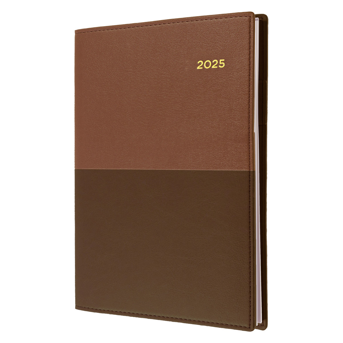 Collins 2025 Calendar Year Diary - Vanessa 345 Spiral A4 WTV Tan