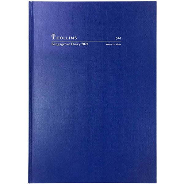 Collins 2024 Calendar Year Diary - Kingsgrove 341 A4 Week to View Blue