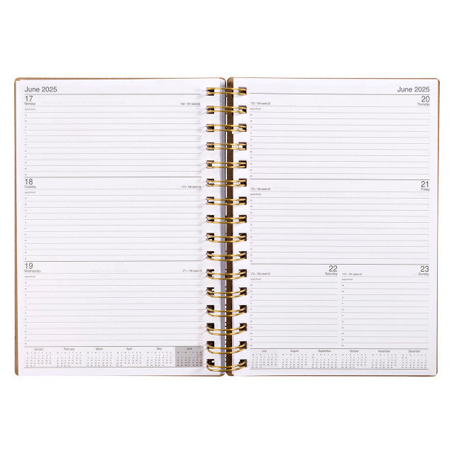 Cumberland Ecowise Enviro 2025 Diary - Spiral 57SECB25 A5 WTV Board Cover - Kraft