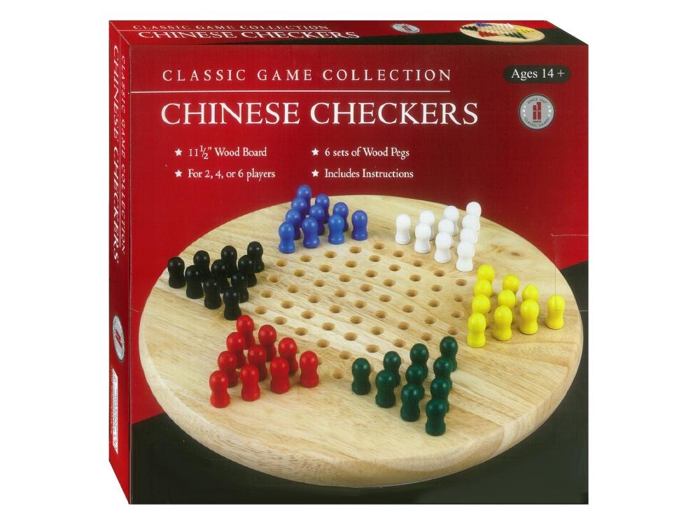 Chinese Checkers - 12" Wood Board with Pegs (Hansen)