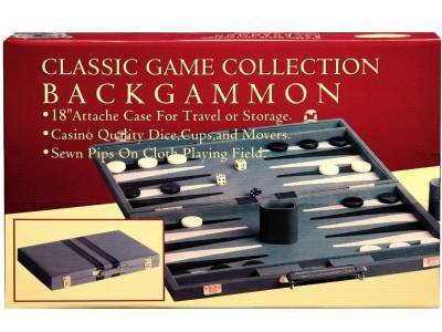Backgammon - 18" Vinyl Attache Case Set (Hansen)